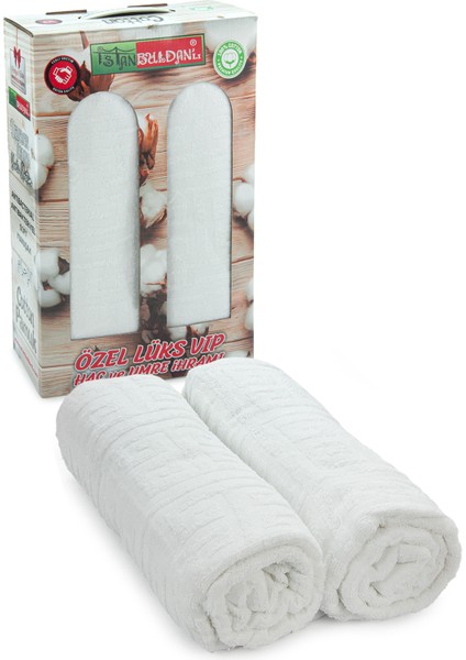 Lüks %100 Pamuk Erkek Ihram - Hac Umre Için Terletmez Dikişsiz 2 Parça Set - 110X220 cm fiyatları