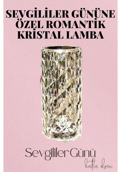 Zengezur Sevgililer Gününe Özel Romk Kristal Gece Lambası Sevgiliye Hediye