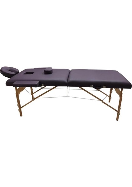Masaj Masası Mor | Ahşap Ayaklı, Ayarlanabilir Yükseklik, Taşıma Çantalı GM-201