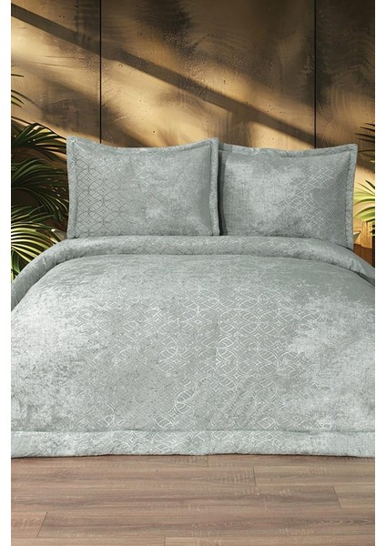 Opal Elyaf Dolgulu Çift Kişilik 250X255 cm Yatak Örtüsü Adaçayı
