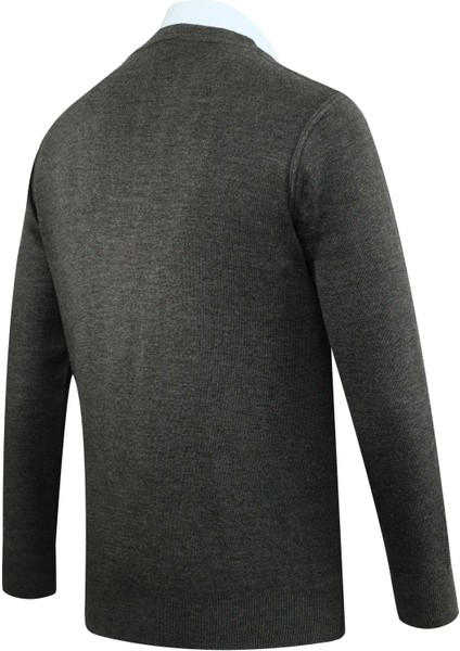 Erkek Düğmeli Hırka Cepli Desenli Çelik Örgü Klasik Kalıp - 5203M fırsatları