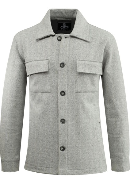 Erkek Kışlık Kumaş Hırka Noktalı Desenli Klasik Kalıp - 5233G