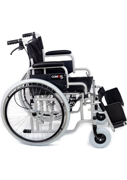 Tekerlekli Sandalye | 60 cm Geniş Oturum, Çift Makaslı Çelik Şase, Refakatçi Frenli DM-312 Centro modelleri