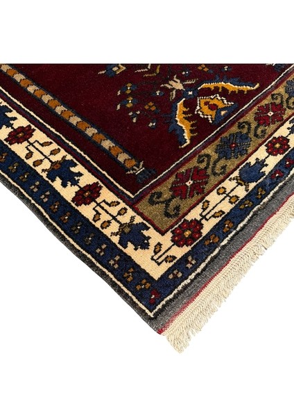 El Dokuma Az Hatalı Yahyalı Halısı 78X130 Bordo Lacivert Kök Boya fiyatları