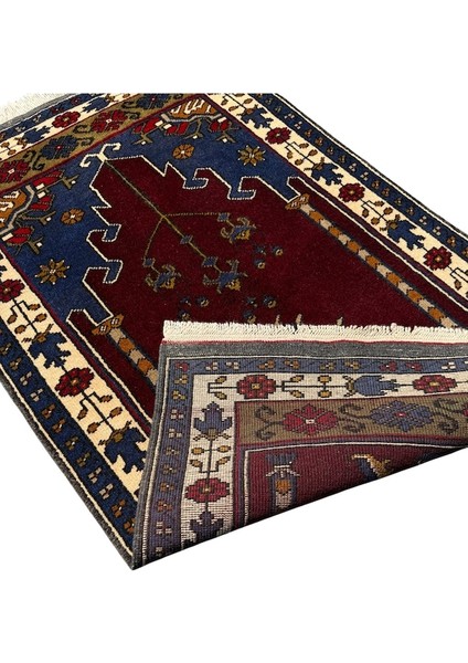 El Dokuma Az Hatalı Yahyalı Halısı 78X130 Bordo Lacivert Kök Boya indirimleri