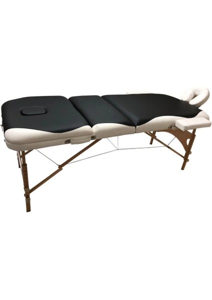 Masaj Masası Siyah&beyaz | Ahşap Ayaklı, Ayarlanabilir Yükseklik, Taşıma Çantalı GM-305 modelleri