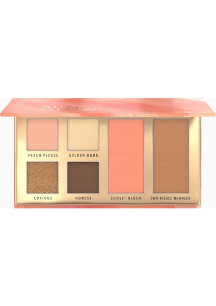 Catrıce Sun Glow Göz ve Yanak Paleti, 6 Renk, Allık, Aydınlatıcı, Mat, Işıltılı