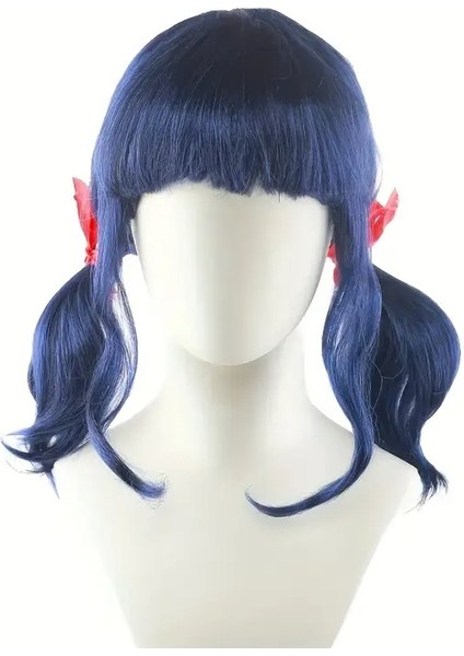 Merinette Uğurböceği Anime Cosplay Mavi Peruk Muvcizevi Uğur Böceği