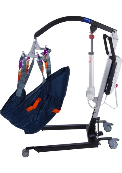 Hasta Transfer Lifti | 150 kg Taşıma Kapasiteli, Kompakt Tasarım, 8000N Motorlu, Manuel Acil Indirmeli DM-190 Compact modelleri