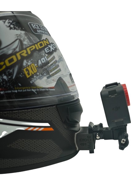 Scorpion Exo 491 Kask Uyumlu Aksiyon Kamera Çene Bağlantı Aparatı Seti Chin Mount