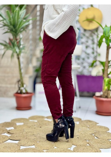 LS57117 Italyan Süet Pantolon Bordo fiyatları