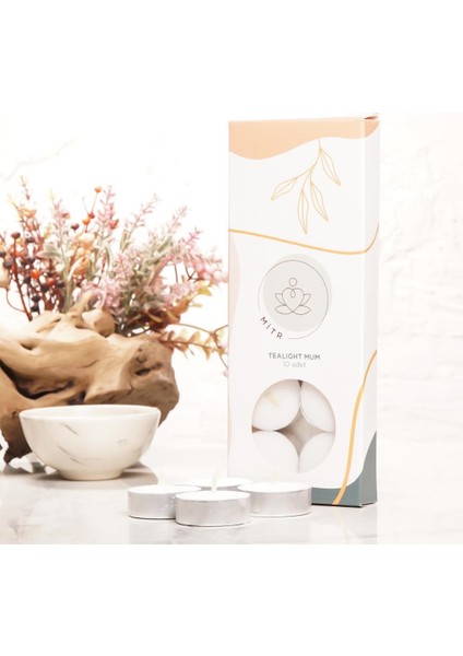 Beyaz Tealight Mum