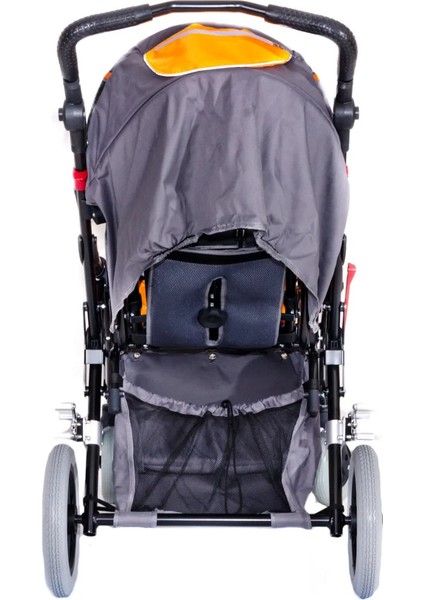 Engelli Puseti Turuncu | Alüminyum Şase, Iki Yönlü Ayarlanabilir Koltuk, 35 cm Oturum Genişliği, DM-8001 Buggy