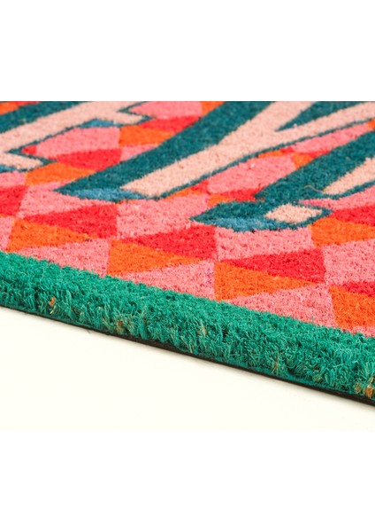 Kerala Coır Kapı Önü Paspası 45X75 cm Kırmızı - Pembe modelleri