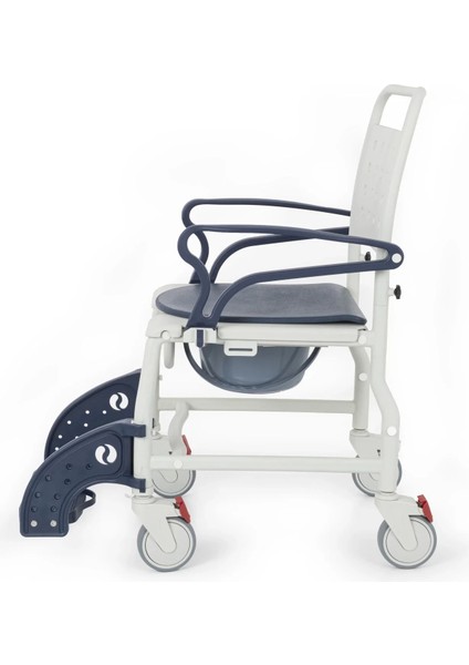 Banyo ve Tuvalet Sandalyesi Lacivert | Plastik Gövde, Lazımlıklı, Frenli Tekerlekli DM-8088A fırsatları