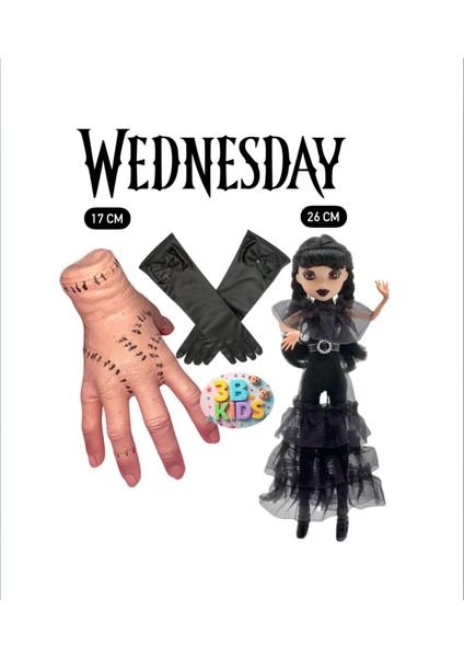Wednesday Bebek Aksesuar Seti - Kostüm Parti Organizasyon Seti