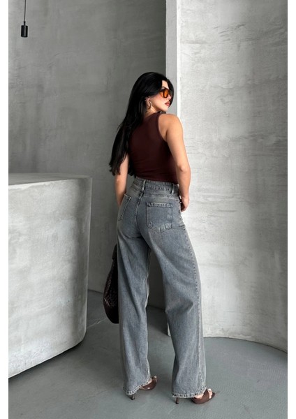 Palazzo Bıyık Kar Yıkama Buz Mavi Jeans Pantolon D2008 fiyatları
