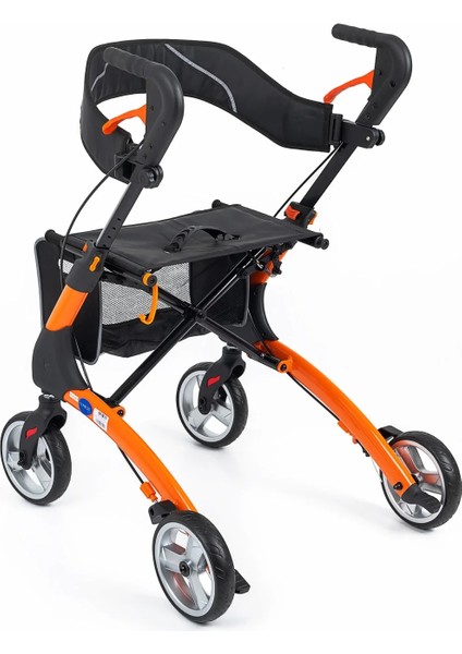 Rolatör Yürüteç Turuncu | Alüminyum Gövde, 7'' Pvc Tekerlekli, Katlanabilir ve Frenli DY049147L modelleri