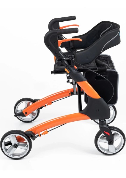 Rolatör Yürüteç Turuncu | Alüminyum Gövde, 7'' Pvc Tekerlekli, Katlanabilir ve Frenli DY049147L fırsatları