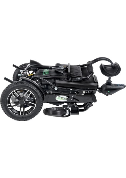 Akülü Tekerlekli Sandalye | Katlanabilir Alüminyum Gövde, Manuel Yatar Sırtlık CR-6012 Lux