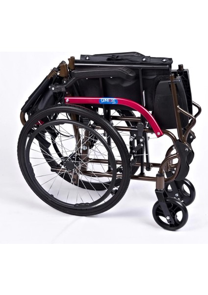 Transfer Tekerlekli Sandalye | Alüminyum Gövde, Kompakt Yapı, Refakatçi Frenli GK863LAJ-20 Jet Black