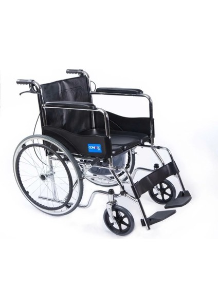 Tuvaletli Tekerlekli Sandalye | Nikelaj Kaplama Çelik Gövde, Refakatçi Frenli, Çıkabilir Tuvalet Aparatı DM-680