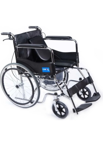 Tuvaletli Tekerlekli Sandalye | Nikelaj Kaplama Çelik Gövde, Refakatçi Frenli, Çıkabilir Tuvalet Aparatı DM-680 modelleri