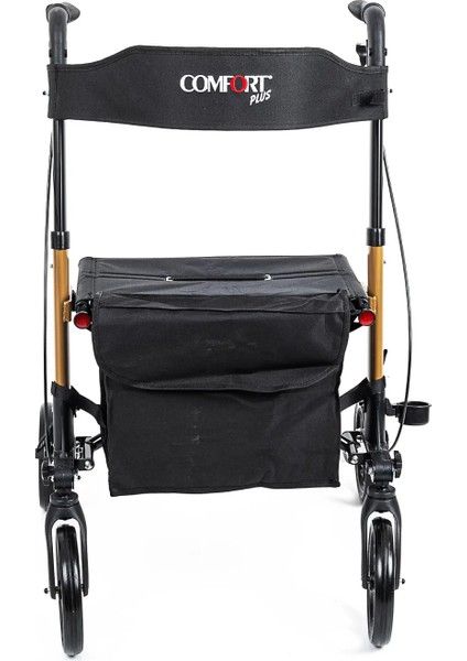 Rolatör Yürüteç Kahverengi | Alüminyum Gövde, Katlanabilir, Oturmalı, Frenli ve Dolgu Tekerlekli DM-9102 fırsatları