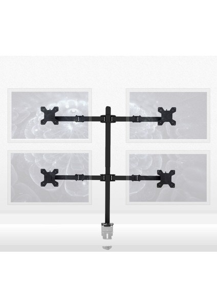 M054 Dört Kollu 13"-27" 8 kg Masaüstü Monitör Askı Aparatı – Vesa 75X75 / 100X100, 360° Döner, Ergonomik modelleri