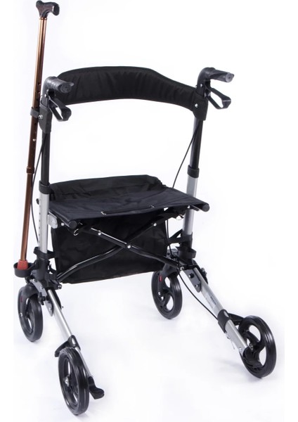 Rolatör Yürüteç Gümüş | Alüminyum Gövde, Oturmalı, Katlanabilir ve Frenli DM-9102 modelleri