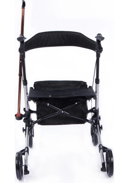 Rolatör Yürüteç Gümüş | Alüminyum Gövde, Oturmalı, Katlanabilir ve Frenli DM-9102 fırsatları