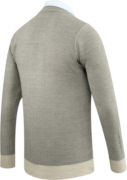 Erkek Düğmeli Hırka Cepli Desenli Çelik Örgü Klasik Kalıp - 5208M fırsatları