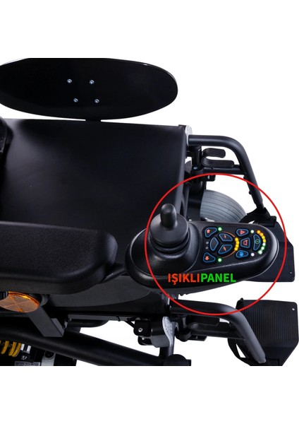 Akülü Tekerlekli Sandalye | Amortisörlü Lüks Sürüş, 2X320W Motor, Işıklı Joystick, Far ve Sinyal Sistemli DM-450 Luxury indirimleri