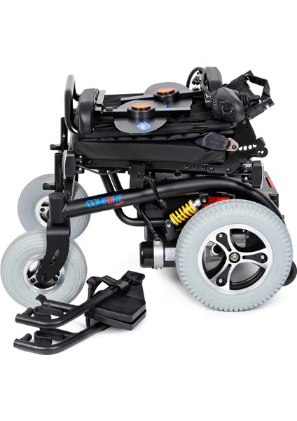 Akülü Tekerlekli Sandalye | Amortisörlü Lüks Sürüş, 2X320W Motor, Işıklı Joystick, Far ve Sinyal Sistemli DM-450 Luxury