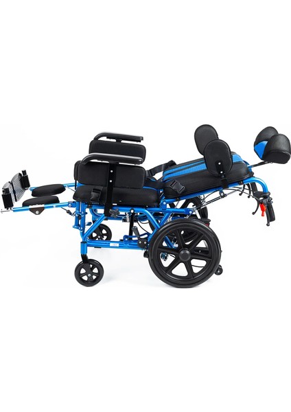 Yetişkin Tekerlekli Sandalye | Yatarlı ve Tilt Özellikli, Göğüs ve Bacak Destekli, File Kumaş Döşemeli DY01958LBCJ-44 Cp modelleri