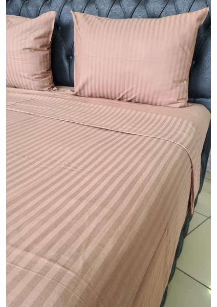 Satin Zarif Armürlü Çift Kişilik Nevresim Takımı Kahverengi modelleri