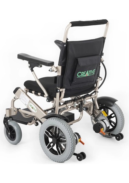 Akülü Tekerlekli Sandalye | Katlanabilir Alüminyum Gövde, Lityum Bataryalı CR-6012 Large fırsatları