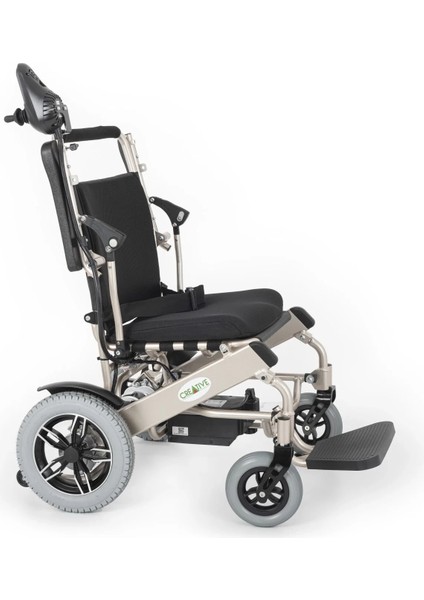 Akülü Tekerlekli Sandalye | Katlanabilir Alüminyum Gövde, Lityum Bataryalı CR-6012 Large indirimleri