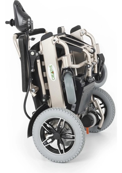 Akülü Tekerlekli Sandalye | Katlanabilir Alüminyum Gövde, Lityum Bataryalı CR-6012 Large