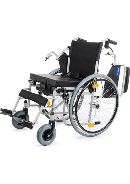 Tekerlekli Sandalye | Wc Özellikli, 50 cm Oturum Genişliği, Refakatçi Frenli, Çelik Gövde DM-550 indirimleri