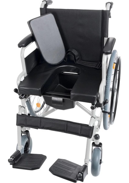 Tekerlekli Sandalye | Wc Özellikli, 50 cm Oturum Genişliği, Refakatçi Frenli, Çelik Gövde DM-550