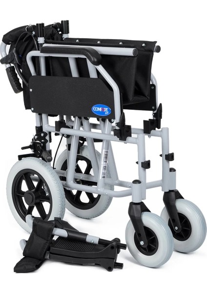Transfer Tekerlekli Sandalye Silver | 50 cm Oturum, Alüminyum Gövde, Katlanabilir Sırtlı DM-337
