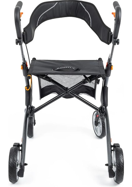 Rolatör Yürüteç | Karbon Desenli Alüminyum Gövde, 7'' Pvc Tekerlekli, Katlanabilir ve Frenli DY049147L modelleri