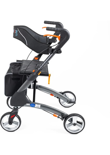 Rolatör Yürüteç | Karbon Desenli Alüminyum Gövde, 7'' Pvc Tekerlekli, Katlanabilir ve Frenli DY049147L fırsatları