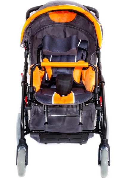 Engelli Puseti Turuncu | Alüminyum Şase, Iki Yönlü Ayarlanabilir Koltuk, 40 cm Oturum Genişliği, DM-8001 Buggy modelleri