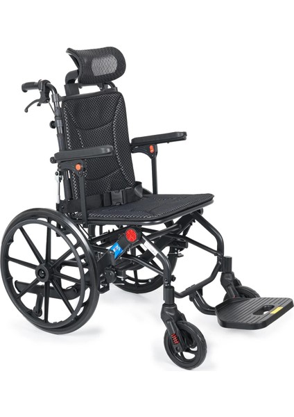 Tekerlekli Sandalye | Yatarlı Sırtlık, Amortisörlü 20" Teker, 46 cm Oturma Genişliği KY9006LG-20