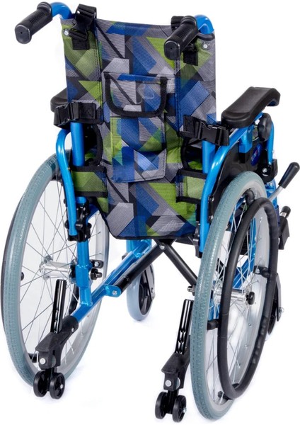 Pediatrik Tekerlekli Sandalye Yeşil | Alüminyum Şase, Göğüs Destekli Emniyet Kemeri, Quick Release Teker KY980LQ-30 indirimleri