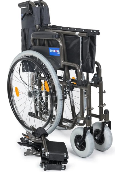 Tekerlekli Sandalye Titanyum | 55 cm Geniş Oturum, Çift Makaslı Çelik Gövde, DM-312