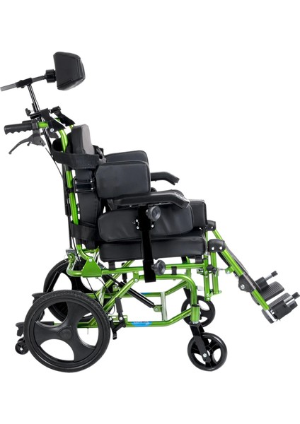 Pediatrik Tekerlekli Sandalye | Yatarlı ve Tilt Özellikli, Göğüs ve Bacak Destekli, Alüminyum Gövde KY958-C-36 Cp indirimleri