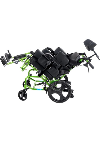 Pediatrik Tekerlekli Sandalye | Yatarlı ve Tilt Özellikli, Göğüs ve Bacak Destekli, Alüminyum Gövde KY958-C-36 Cp